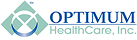 Optimum HealthCare, Inc. logo with a teal diamond and blue text